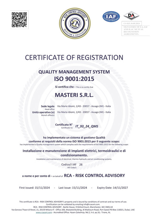 Masteri-srl---ISO-9001 Anteprima del certificato ISO-9001 di to Masteri srl